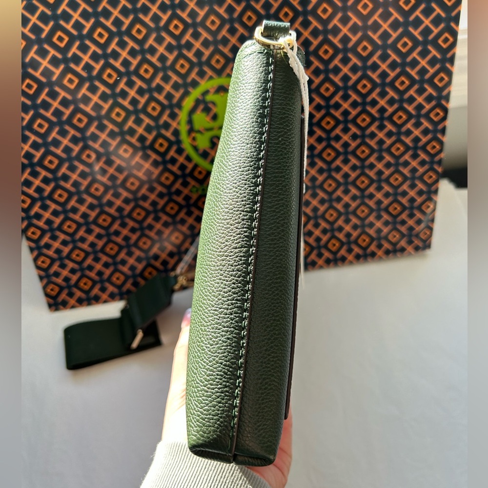 Tory Burch Blake Swingpack Crossbody Bag Basil Gold Green - Picture 5 of 9